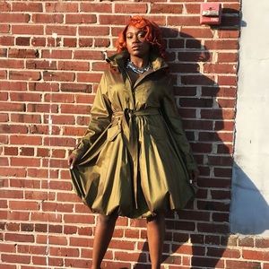 Green coat dress
